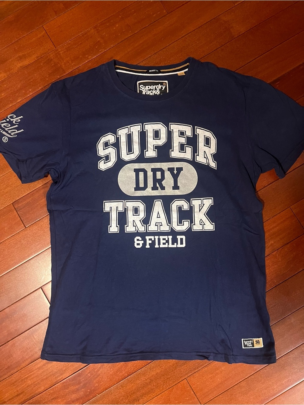 Superdry Men's Navy Short-Sleeve 'Super Dry Track & Field' Graphic Tee
